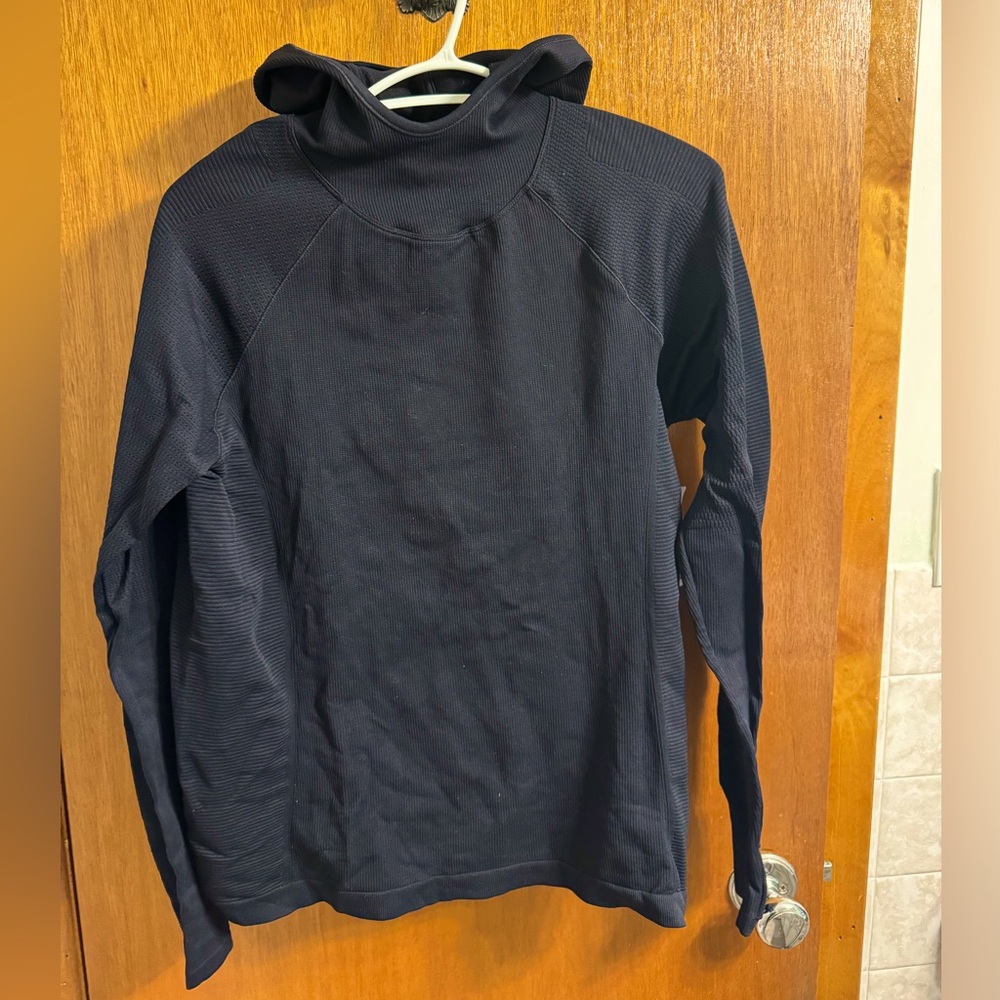 Athleta Black Hooded Pullover Sweatshirt